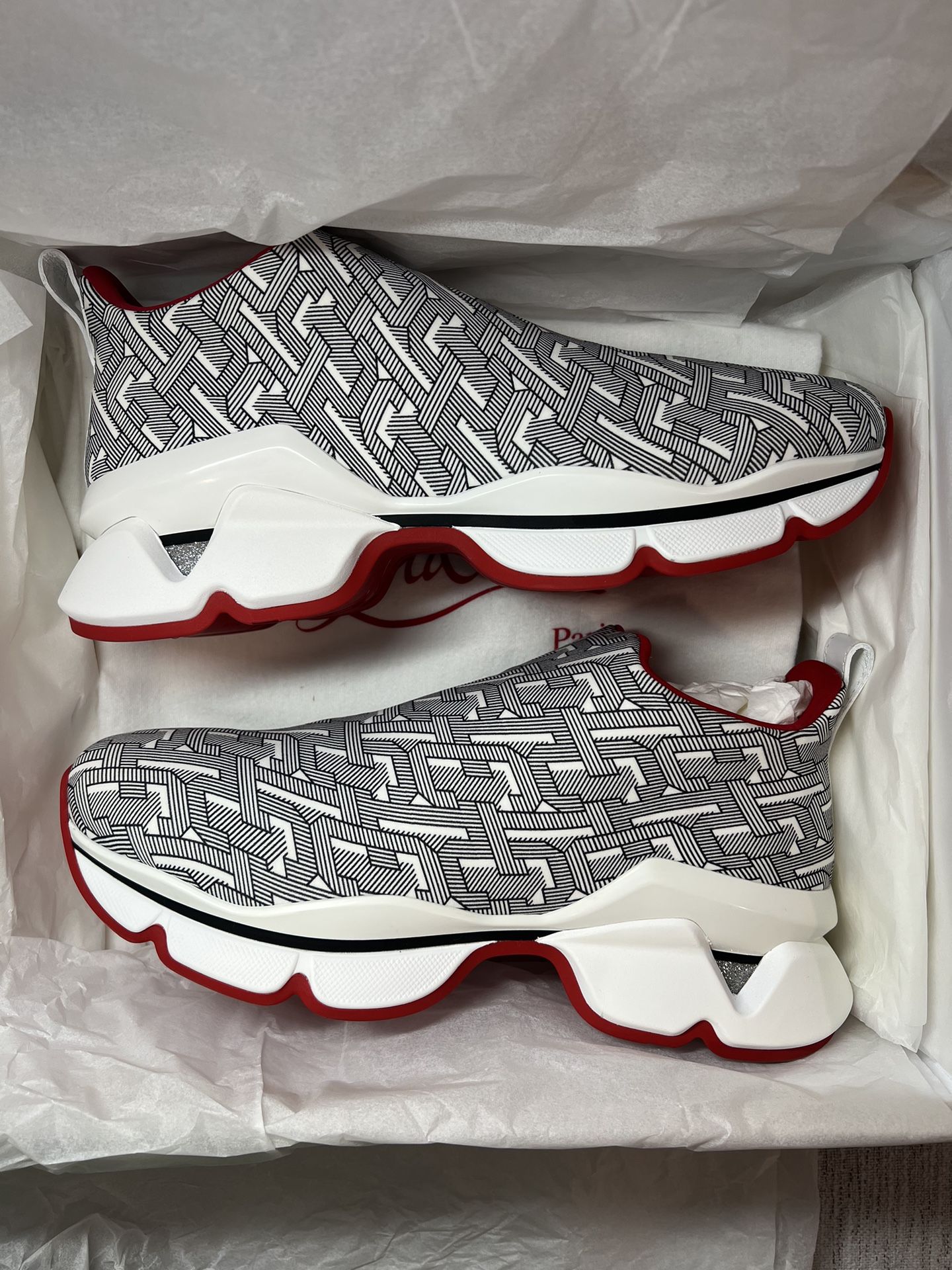 NEW CHRISTIAN LOUBOUTIN $700. SPACE RUN FLAT NEOPRENE CL