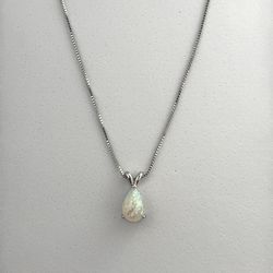 Opal Teardrop Shape Pendant Necklace for Women