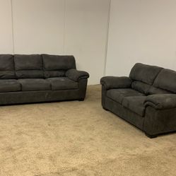 Gray Couch And Loveseat Sofa Set *Free Delivery*