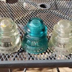 5 Vintage Antique Glass Insulators