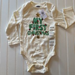 NWT Old Navy Unisex 12-18 Month Boys Girls MY FIRST CHRISTMAS Outfit Bodysuit