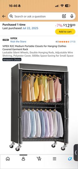 Mobile Closet with cover