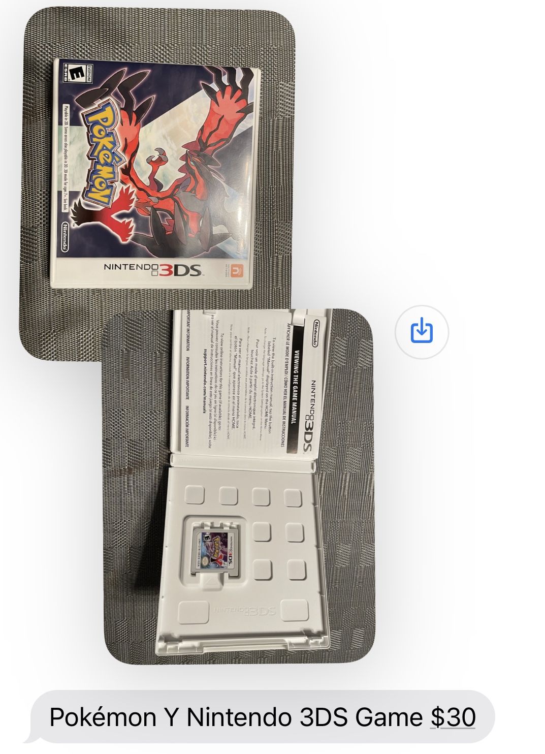 Pokémon Y Nintendo 3DS Game $30