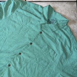 Tommy Bahama XXL 100% Silk Green Palm Shirt Men’s Original Fit Camp Aloha