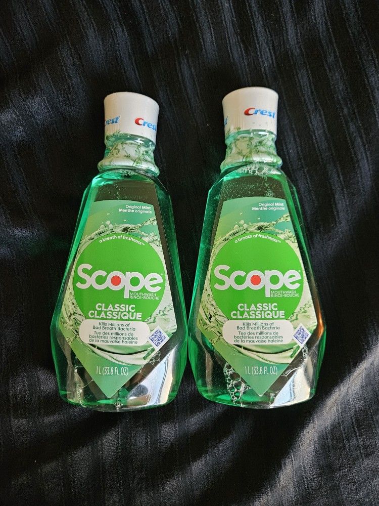 $6 For Both - Crest Scope Classic Original Mint Mouth Wash 1liter