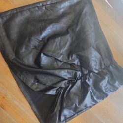 Black Faux Leather Skirt