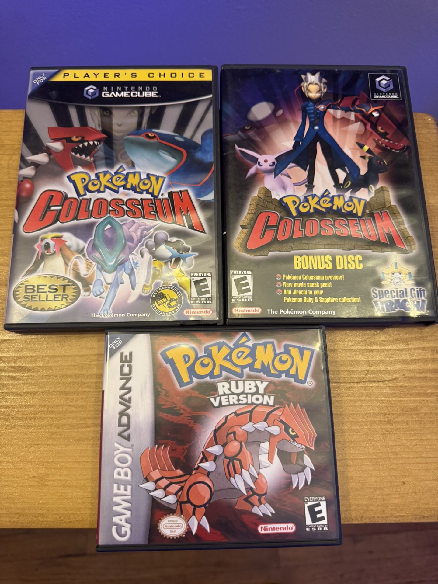 Pokémon Colosseum + Bonus Disc & Pokemon Ruby – GameCube/GBA – Rare