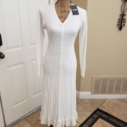 New Cream Sweater Dress