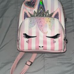 Pink Stripe Unicorn Ombré Backpack 