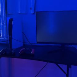 Ps5 With Gaming Desk, Chair, Monitor and Two Controllers