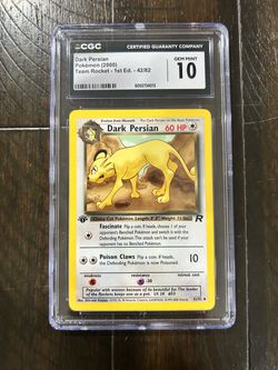 CGC 10 Dark Persian 1st Edition 42/82 Team Rocket  ENG 2000 🐈