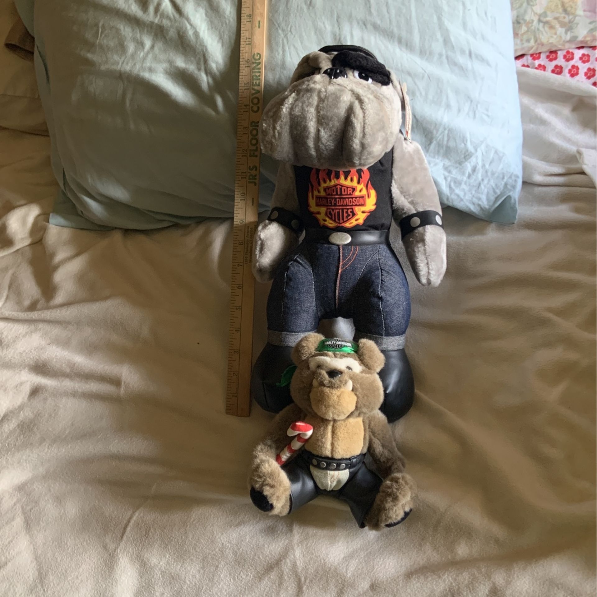 Stuffed Animals….licensed Themed Harley Davidson Licensed Plushy English Bulldogs Stuffed Animals One Is Christmas Theme