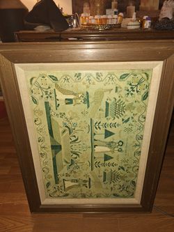 Worcester Art Museum Mary Slatter Sampler Framed Print Lithograph Litho $75