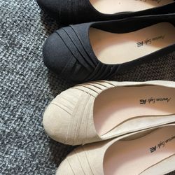 Flat Shoes Black Or Khaki