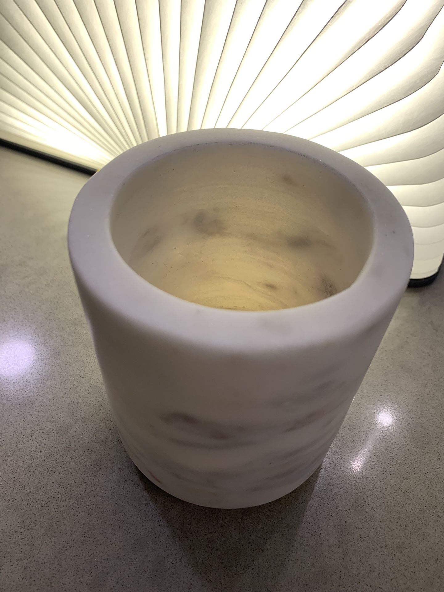 Alabaster vase with brass base