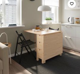 🔴 IKEA NORDEN BIRCH WOOD GATELEG FOLDING TABLE - PAID $350 🔴