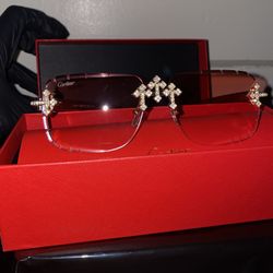 Iced Out Pink Tint Triple-Cross Cartier's