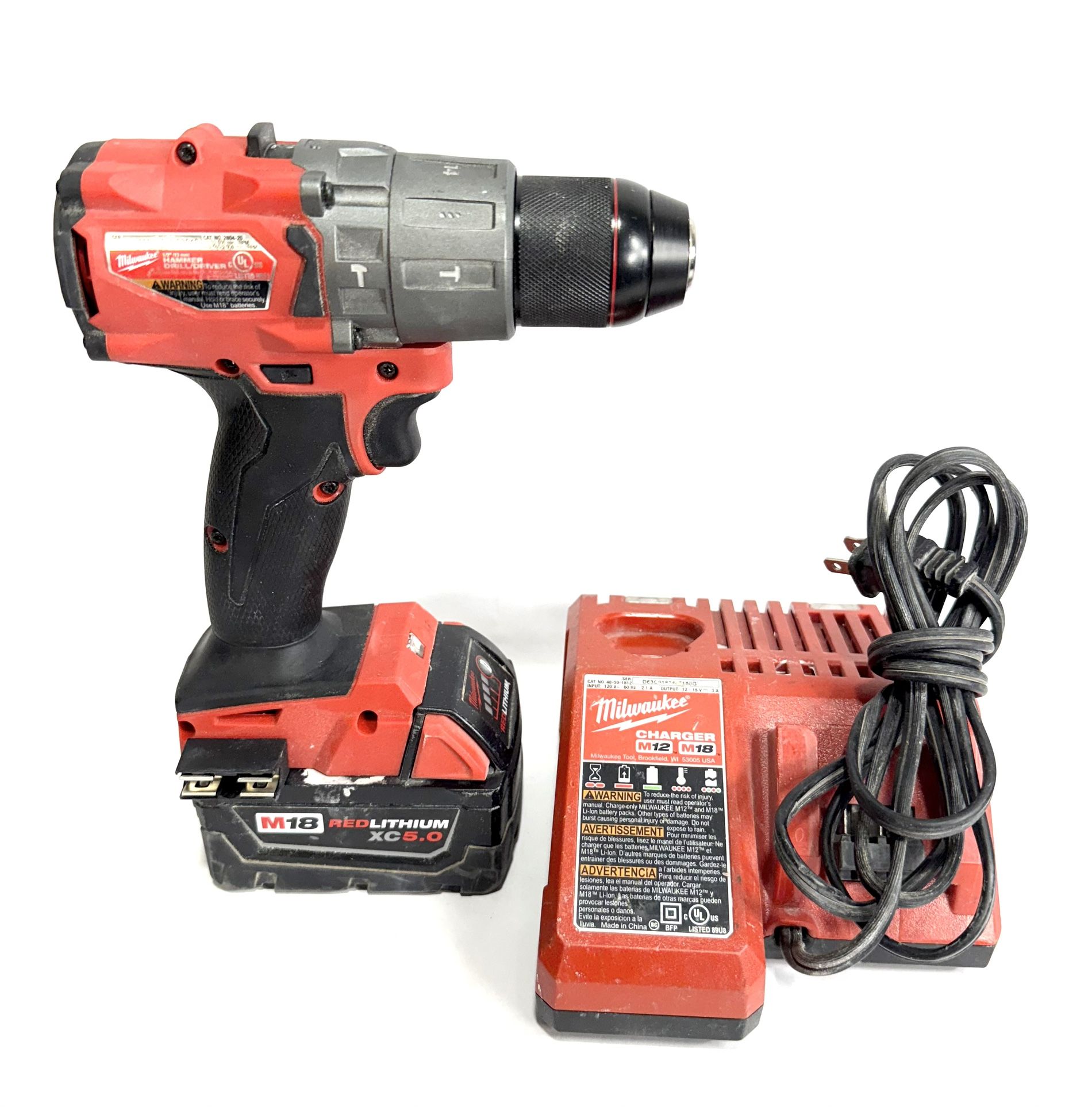 Milwaukee 2804-20 Hammer Drill With Charger And Battery 