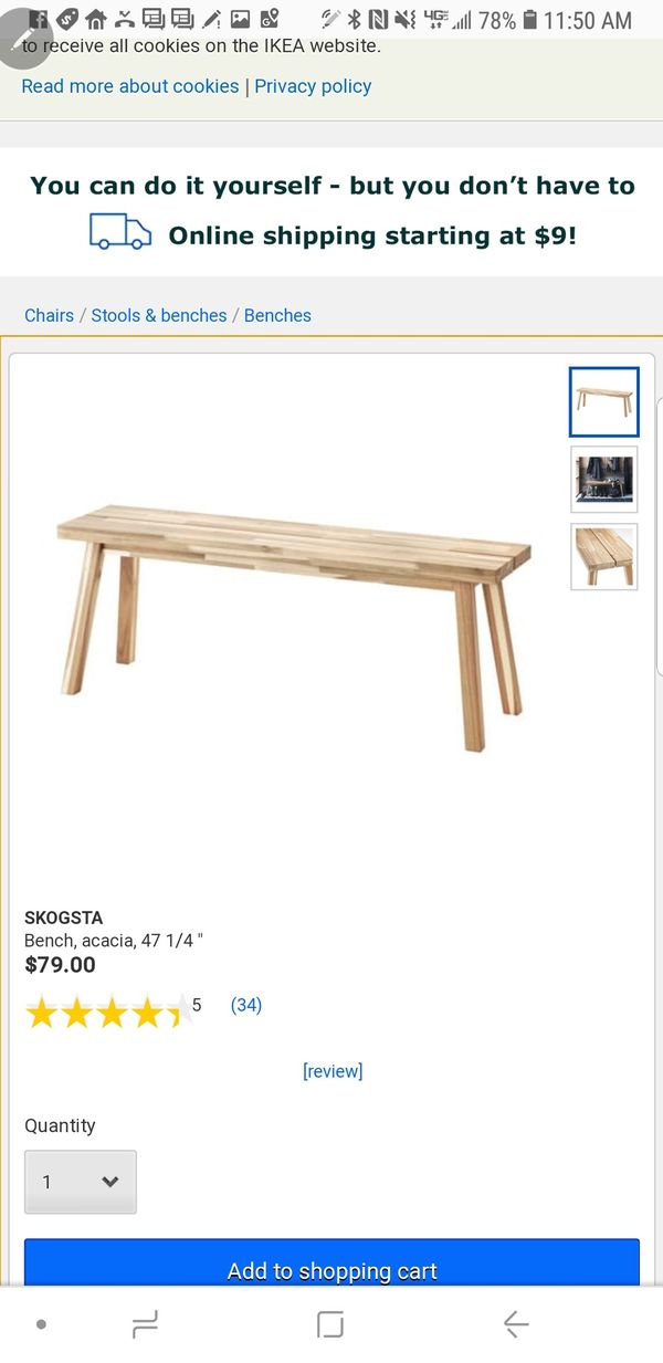 Skogsta Ikea Wooden Bench For In Mundelein Il Offerup Skogsta Ikea Wooden Bench