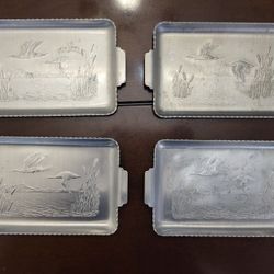 Vintage Hammered Aluminum Geesse Trays