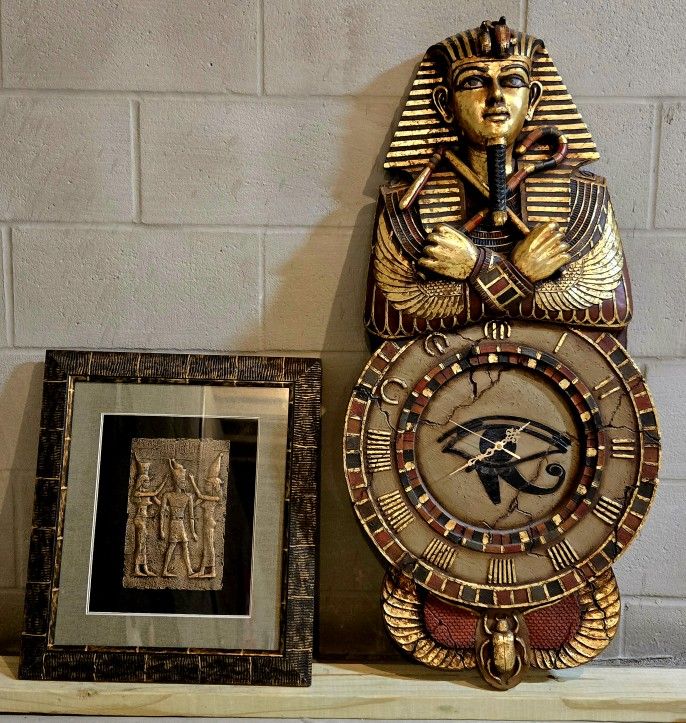 Large Egyptian Clock and Picture