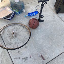 Bike Tire, Basketball, Pump
