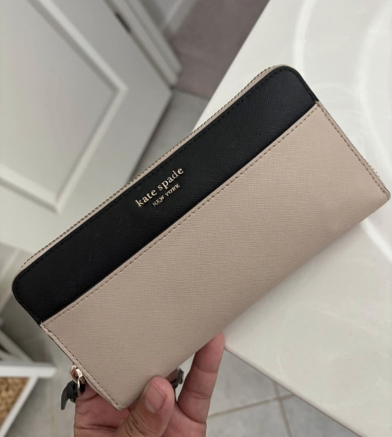 Kate Spade Beige & Black Wallet - Gently used - $50 OBO