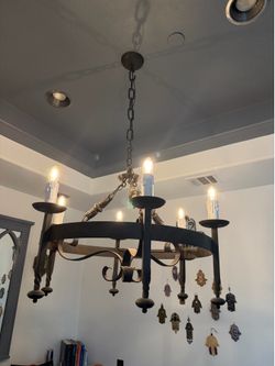 Rod iron cabin styles chandelier