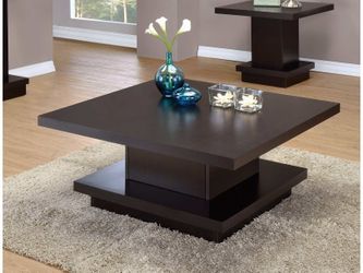 Nakita Cappuccino Pedestal Square Coffee Table