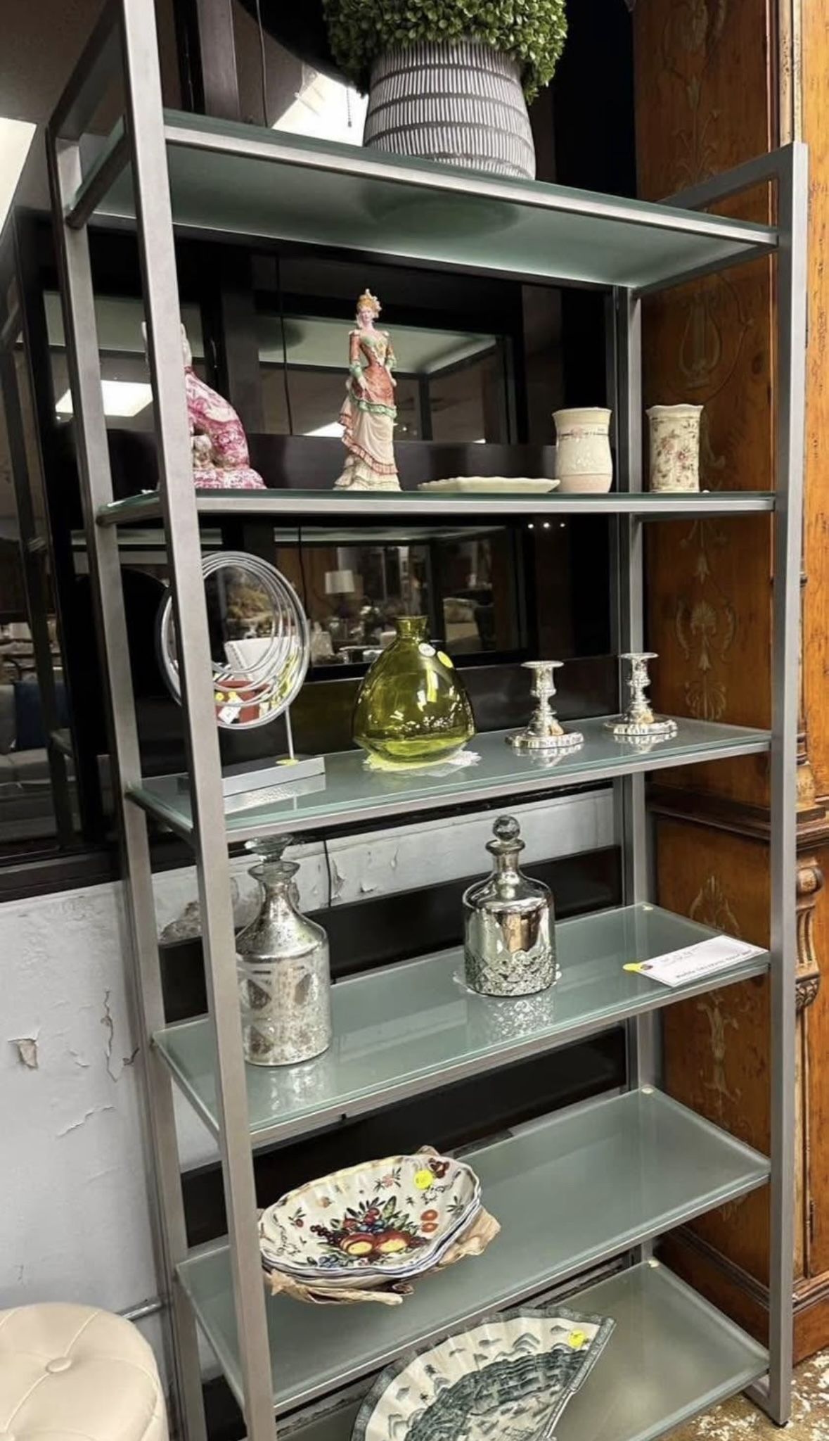 Modern Thick Frosted Glass Shelving and Chrome , Very Nice! Was used for staging. Below Retail!  