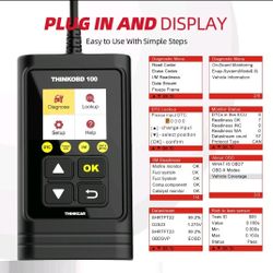 2024 THINKOBD100 Car Diagnostic Tool OBD2 Code Reader Scanner Check Engine Light
