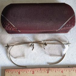 Vtg Rimless 14kt Glasses
