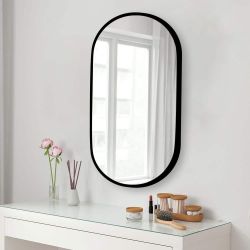 🎄Christmas Sales🎄18”W x 36”H Large Oval Aluminum Alloy Framed Wall Mounted Bathroom Vanity Mirror