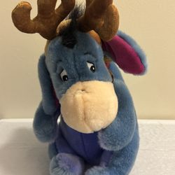 Disney Store Exclusive Christmas Holiday Eeyore Reindeer Antler 20" BELLS JINGLE