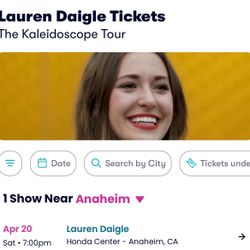 Lauren Daigle Concert Tickets- Anaheim CA