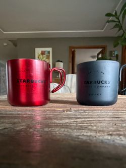 Starbucks stainless steel 3-ounce demitasse espresso mugs (pair)