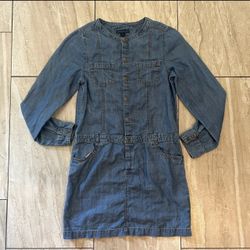 Tommy Hilfiger Denim Dress Girls Size 16 Blue Button Up Stretch Long Sleeve