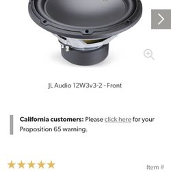 JL audio W3x3 comp subwoofer