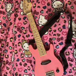BC mini travel pink electric guitar 5(6)strings