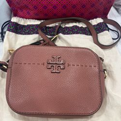 Tory Burch McGraw Leather Camera Bag Color: Pink Magnolia