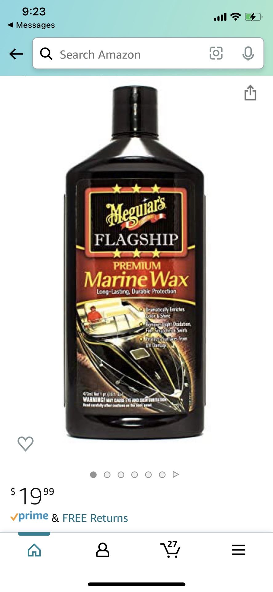 Meguiar's M6316 Flagship Premium Marine Wax, 16 oz