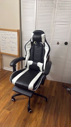 Black and white gaming chair