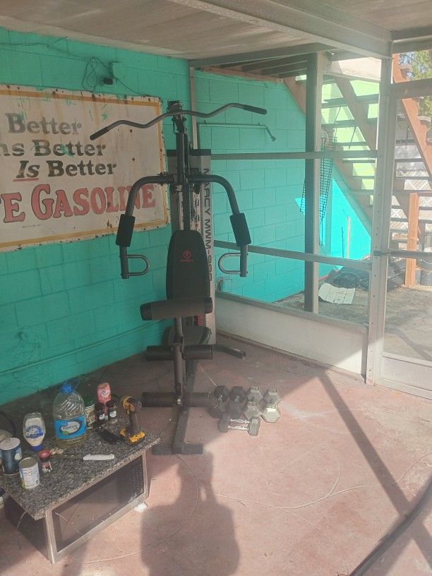 Work Out Machine W 3 Sets Of Dumbbells