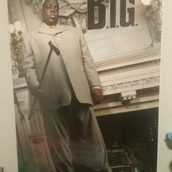 THE NOTORIOUS B.I.G. POSTER ON A FLAT CARDBOARD