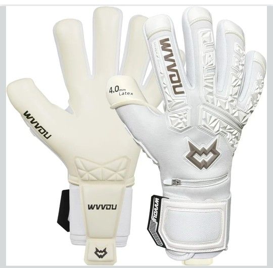 WVVOU Soccer Goalie Gloves for Adults and Youth, High Performance Goalkeeper Gloves with 5 Detachable Finger Saves, Soccer Gloves with 4mm Sticky Late