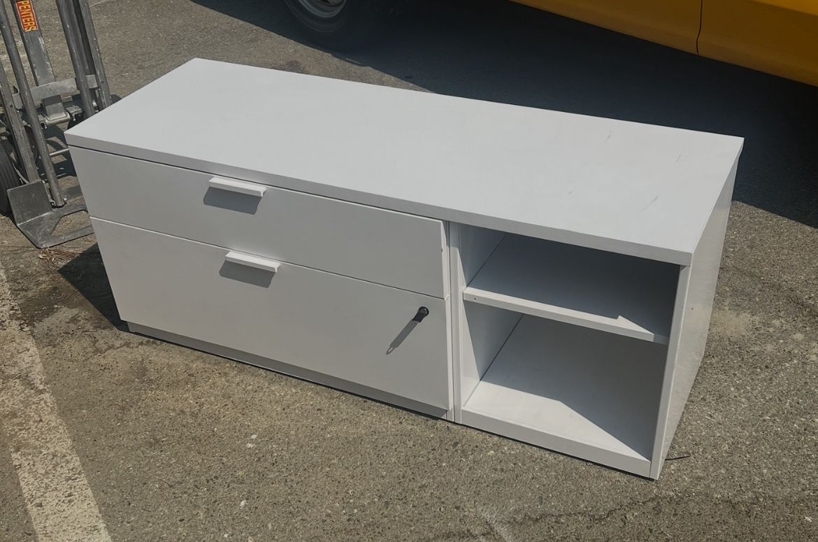 Metal Office File Cabinet With Side Shelf