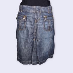 Vintage 2000s London Jean Blue Denim Skirt Denim Pencil Skirt | Size 2 Small | Raw Denim Look, 100% Cotton Made in Hong Kong Vintage Y2K