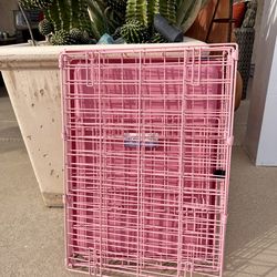 Pink Foldable metal  Dog Crate