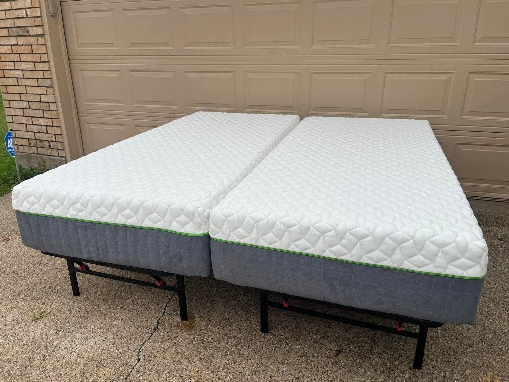 Cariloha Split King Mattresses PLUS Adjustable Bases