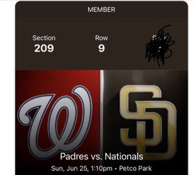 Padres vs Nationals Sunday 1:10pm